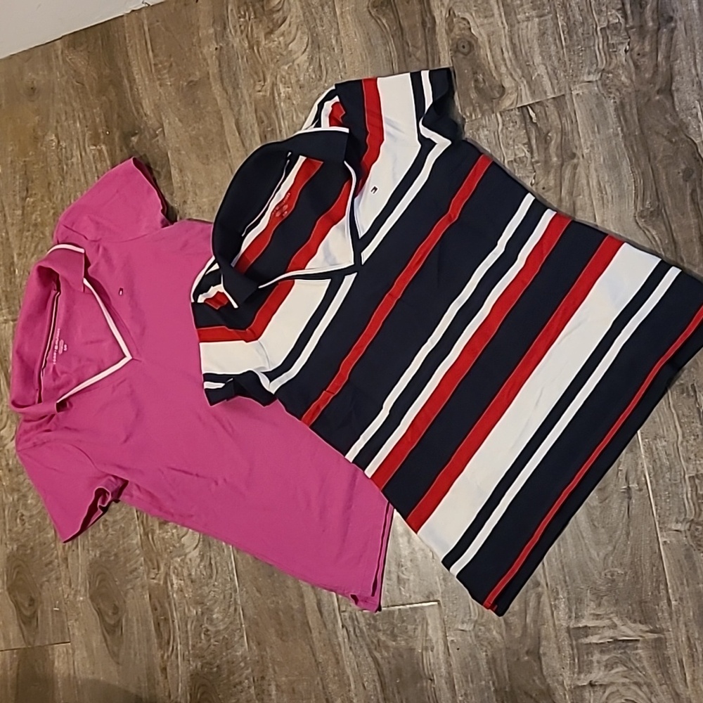 Tommy Hilfiger Women's Polo Set - Fuchsia and Striped